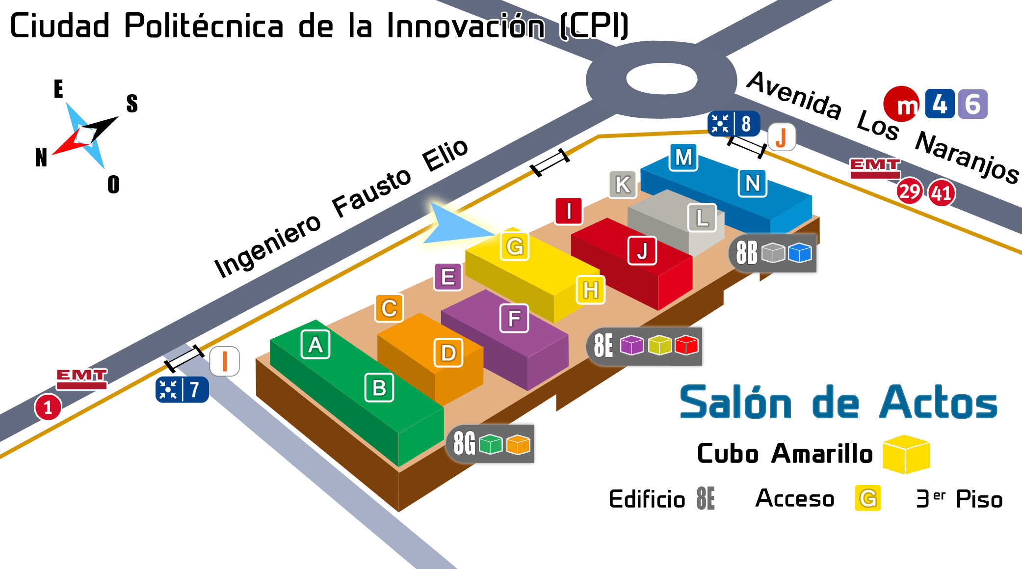 Mapa ubicación Salón Actos Cubo Amarillo CPI