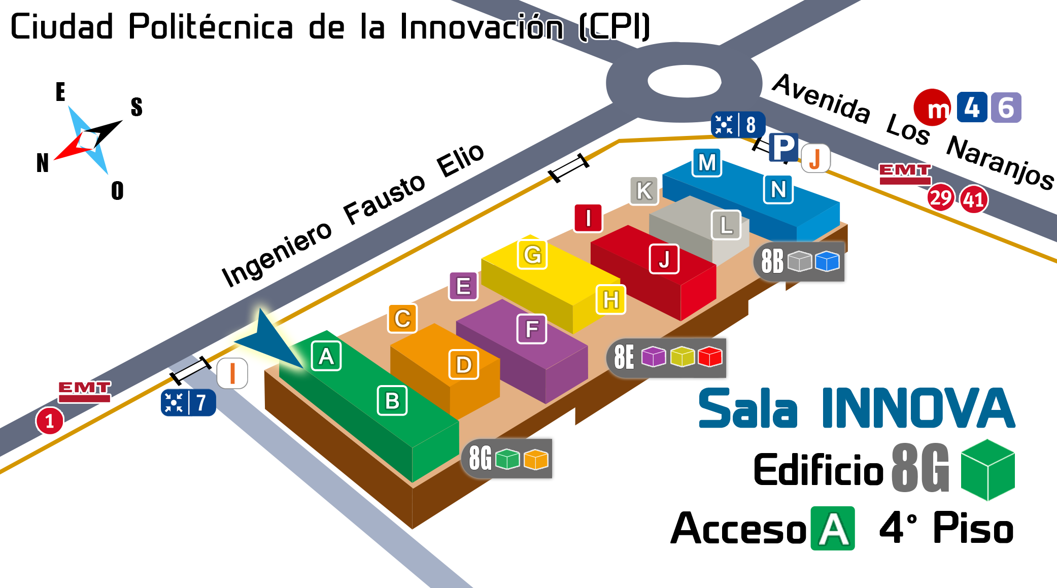 Mapa ubicación Sala Innova - Cubo Verde -  CPI - UPV